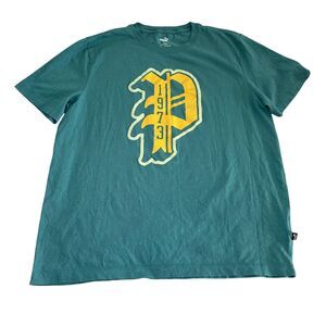 Puma 1973 Graphic Crew Neck Short Sleeve T-Shirt Men’s Size XL Green Activewear